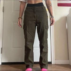 Forever 21 Straight leg green cargo pants